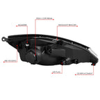 Driver Side Chrome Headlight Lamp Assembly for Ford Focus (2000–2002)