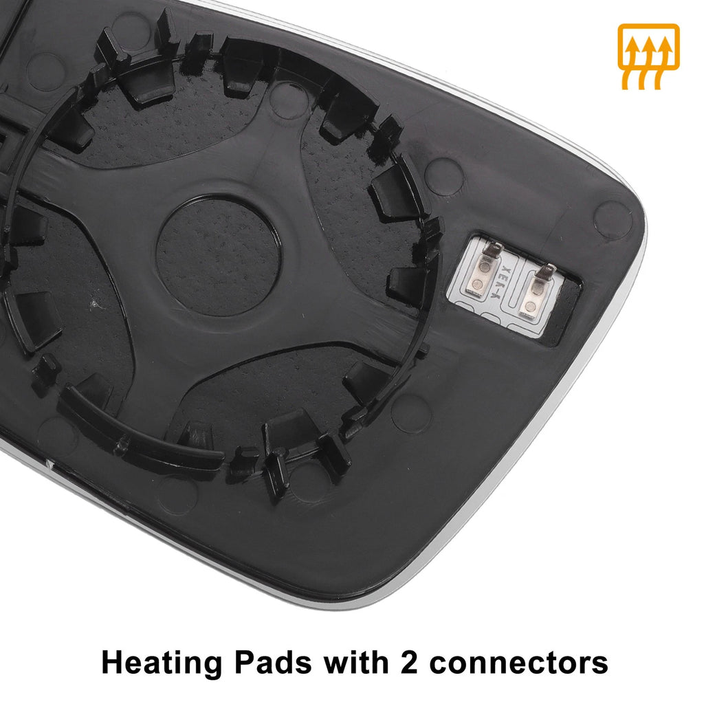 Right Side Heated White Mirror Glass for Volkswagen Beetle, Jetta 