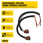 2X Wire Pigtail Female U 9006 Headlight Socket Connector for