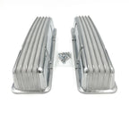 Polished Aluminum Finned Valve Covers for Small Block Chevy 350 (1968–1979)