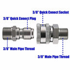 Adapter Kit for Pressure Washer 3/8" 5000 PSI Male Quick Connector