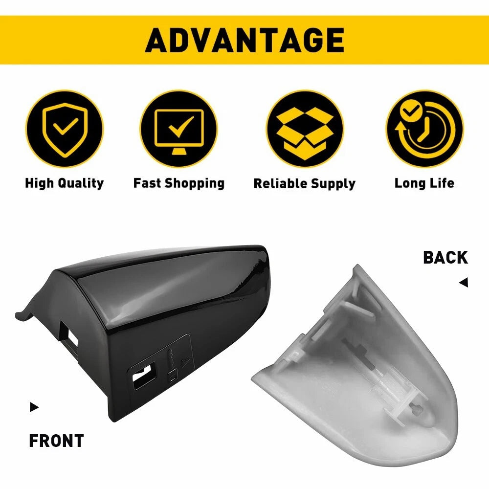 Front Left Door Handle Key Cap Cover Bezel Black for Ford Mustang (2015–2022)