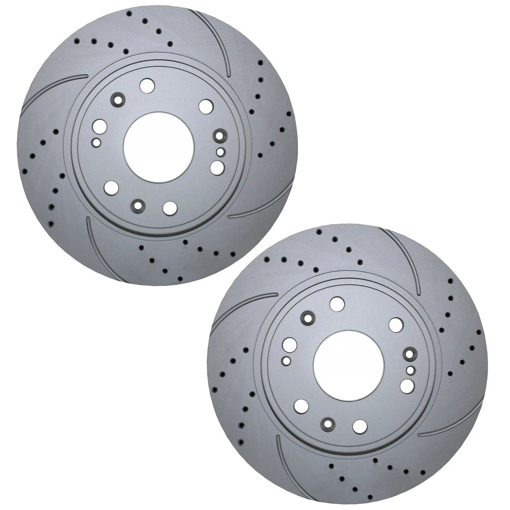 Set of 2 Front Drill Coat 330mm Brake Rotors for Cadillac Chevy GMC