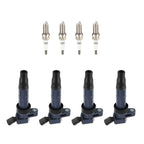 Set of 4 Ignition Coils & Spark Plugs for Hyundai Santa Fe Sonata 2.4L (2009–2012) UF611
