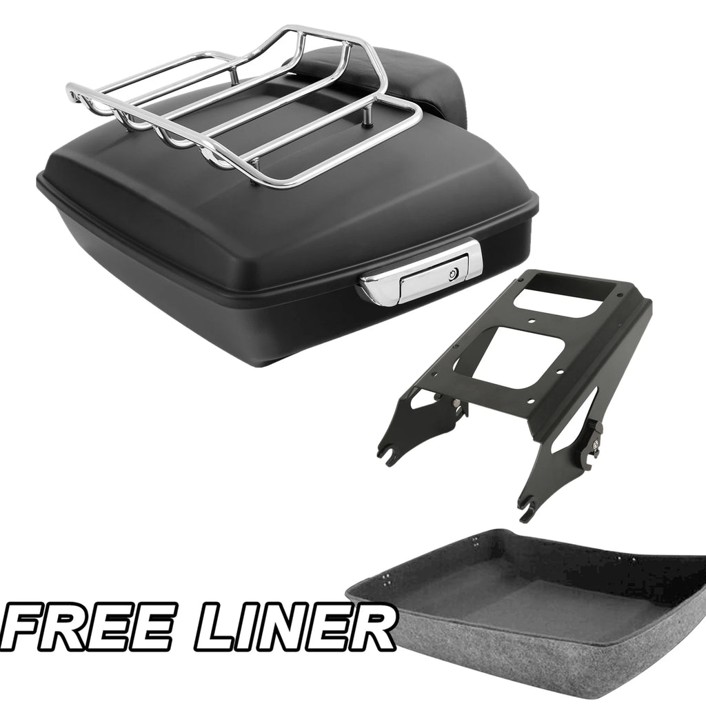 Matte Chopped Trunk Backrest Mount Rack for Harley Electra Glide (2009–2013)