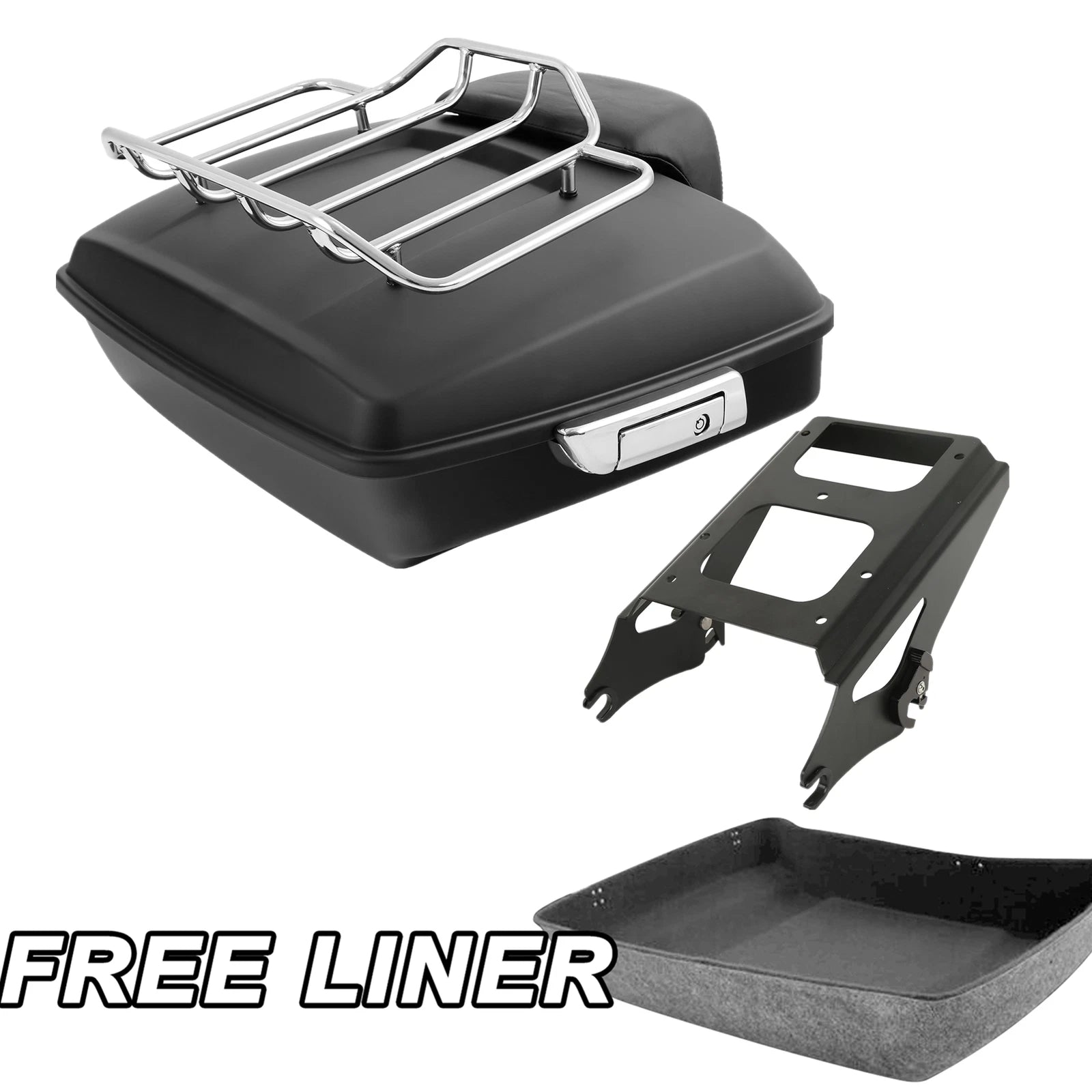 Matte Chopped Trunk Backrest Mount Rack for Harley Electra Glide (2009–2013)