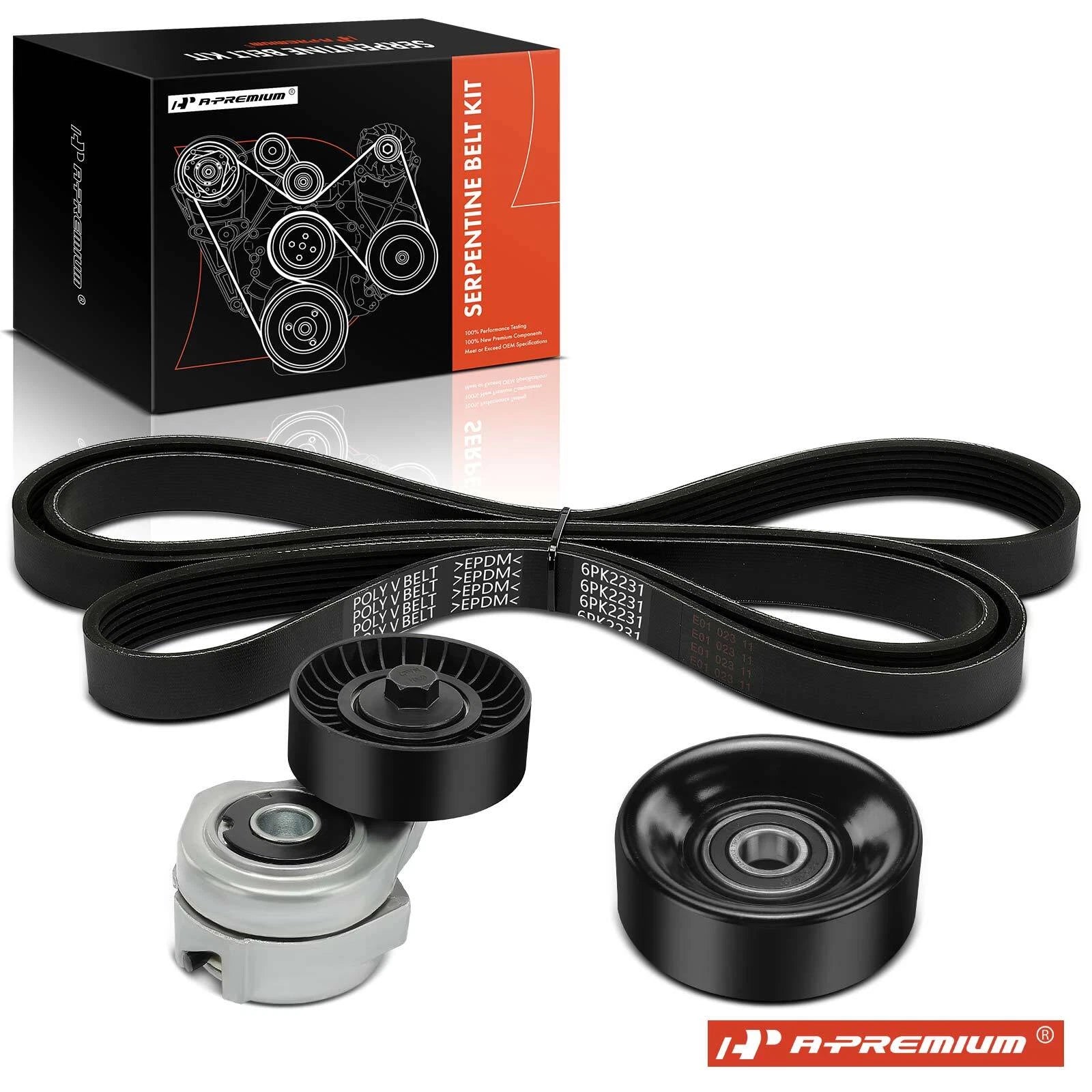 3X Serpentine Belt Drive Component Kit for Ford Ranger (2007–2008)