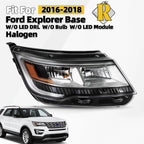 Halogen Headlight for Ford Explorer (2016–2018) Right Passenger W/O LED DRL