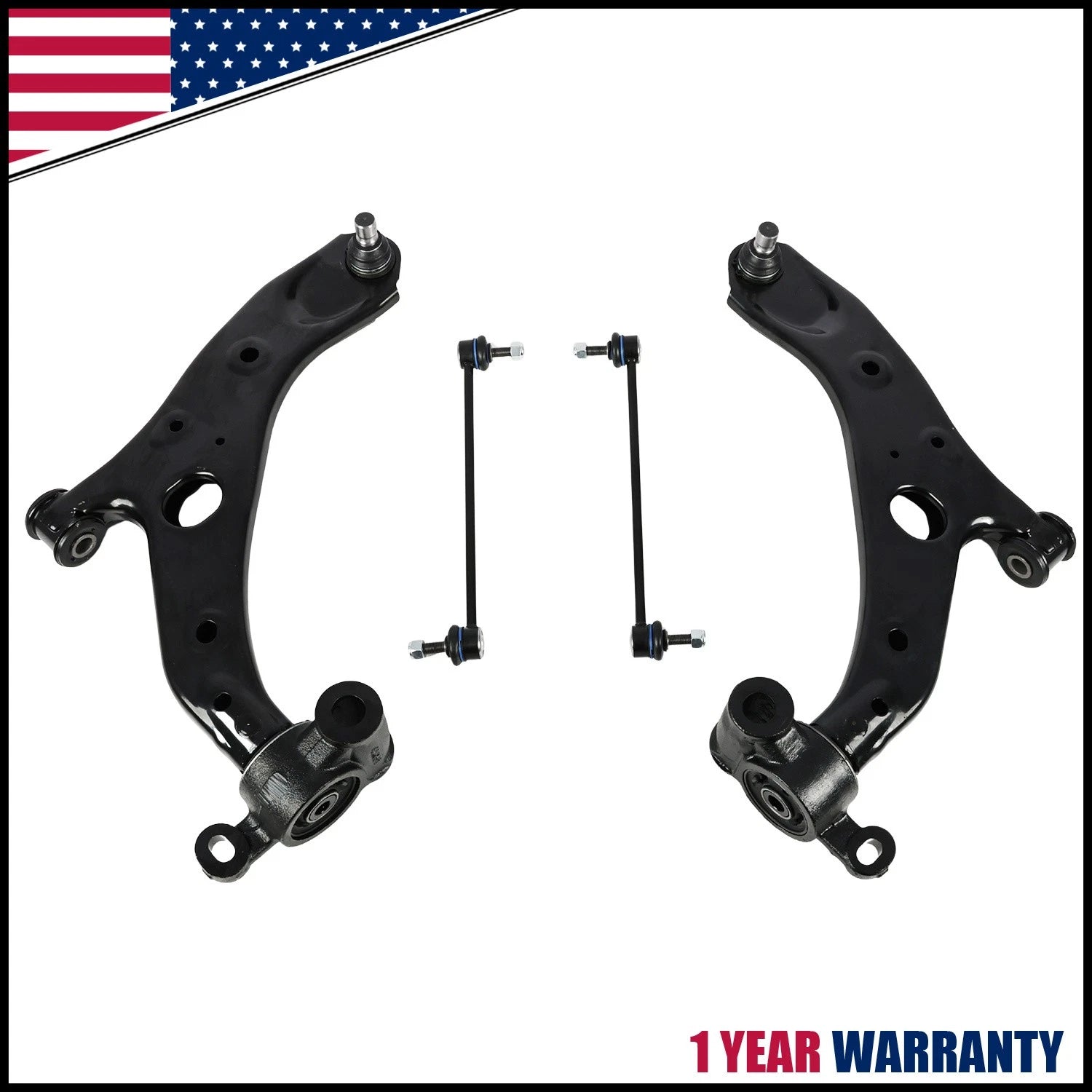 Set of 4 Front Lower Control Arms w/Sway Bars for Mazda 6 (2014–2020), CX-5 (2013–2016)