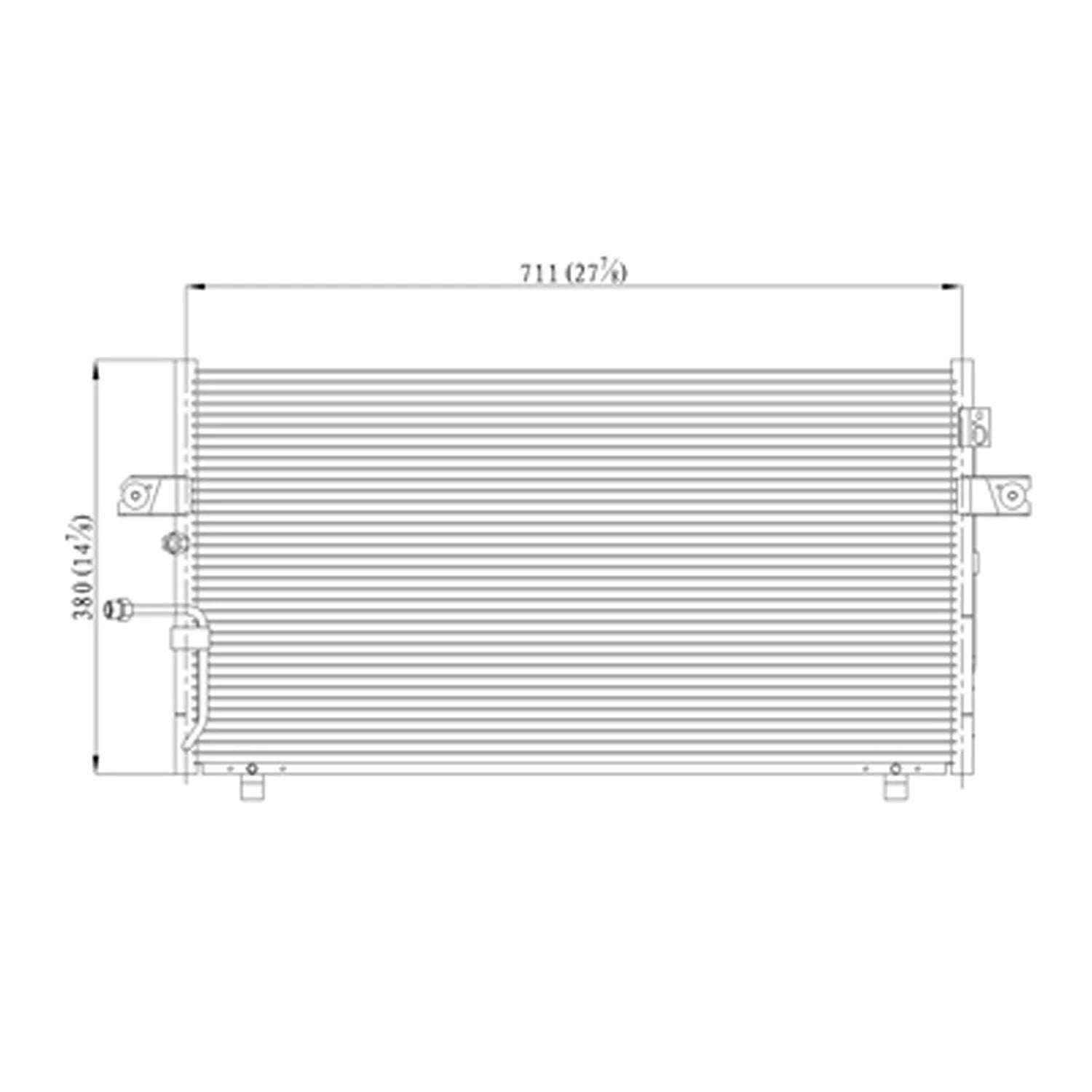 Replacement A/C Condenser w/High Pressure Switch Hole (See compatibility Chart)