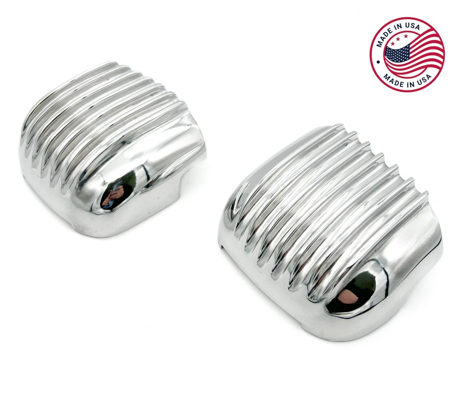 Polished Finned Aluminum Drum Brake Scoops Pair for Ford (1939–1948)