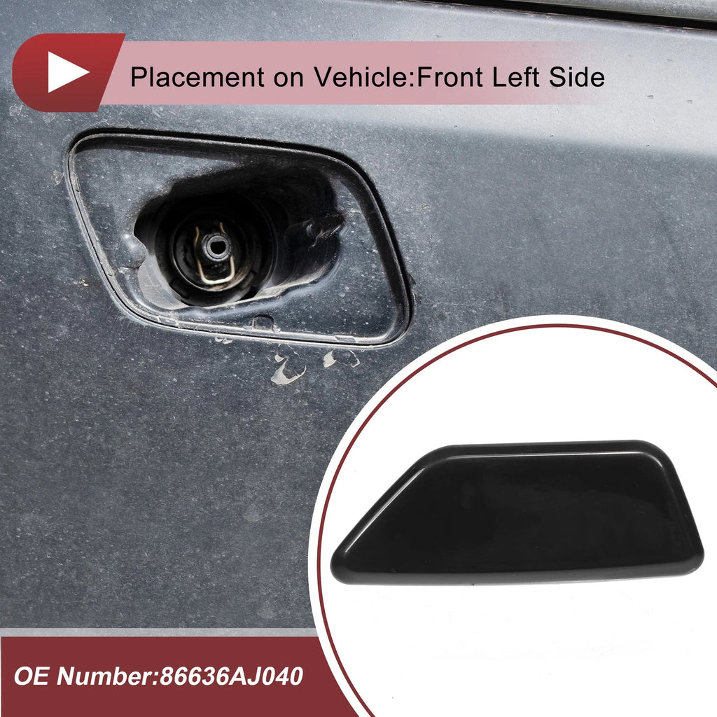 Front Left Washer Nozzle Cover Cap for Subaru Legacy (2010–2014) Black