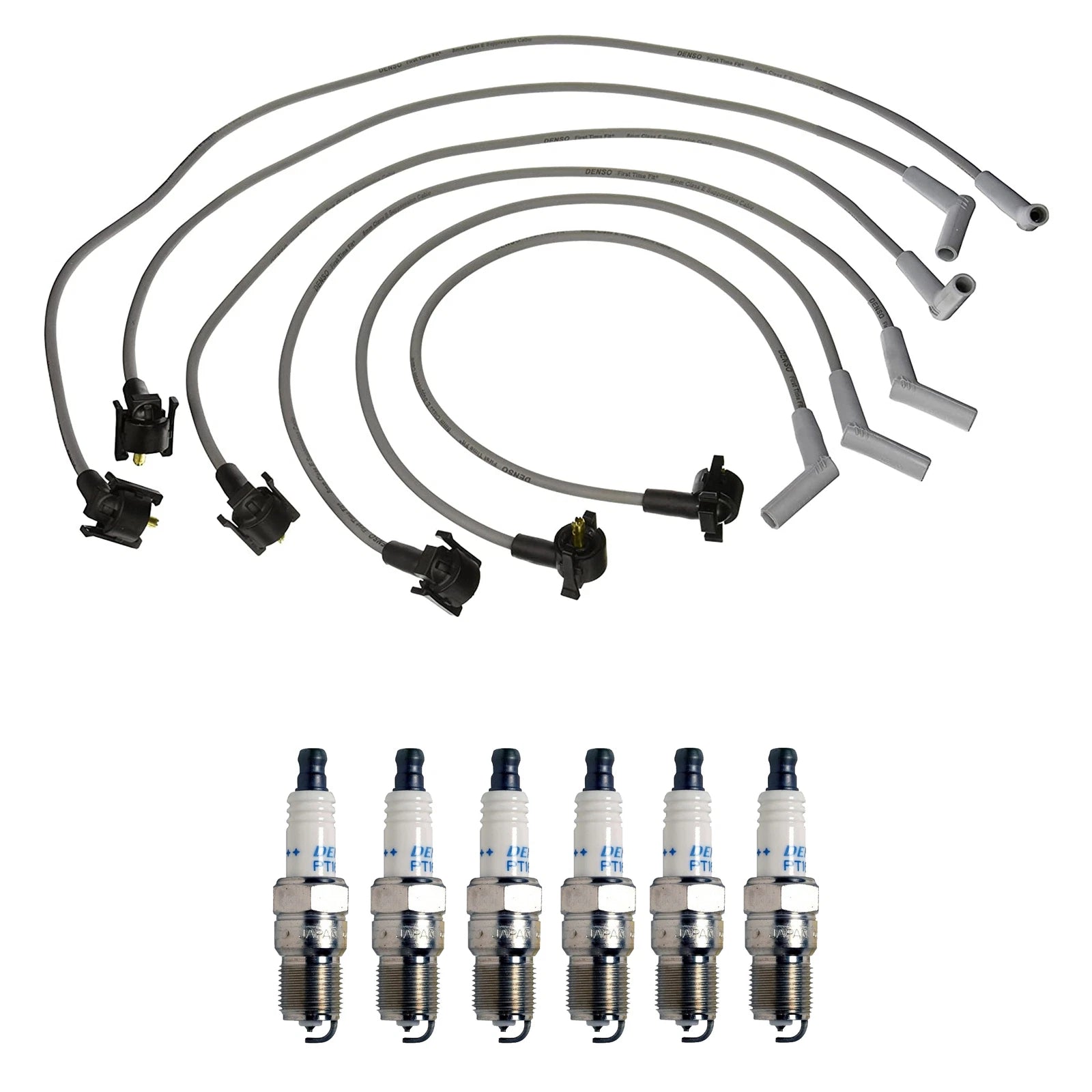 Denso Wire Set & 6 Double Platinum Spark Plugs for Ford 4.2L V6 (0.050)