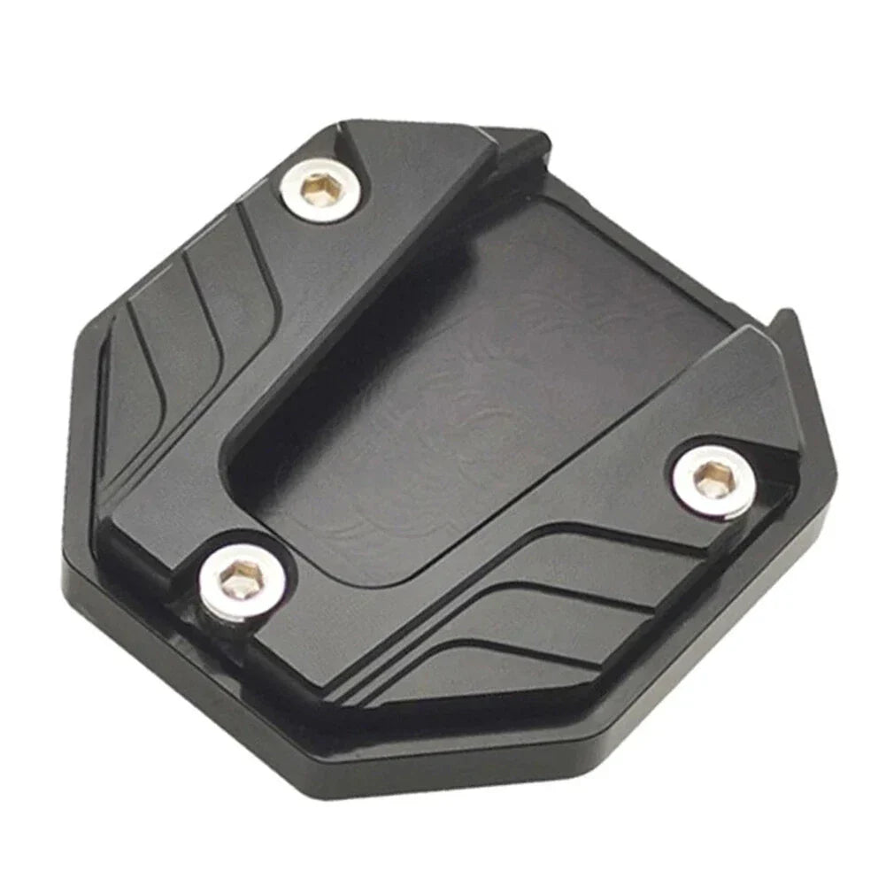 Kickstand Extender Foot Stand Pad for Motorcycle Bikes - Black