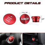 Red Alloy Engine Start + Cigarette Lighter Button Trim for Mazda 3 6 CX-3 (2014-2021)