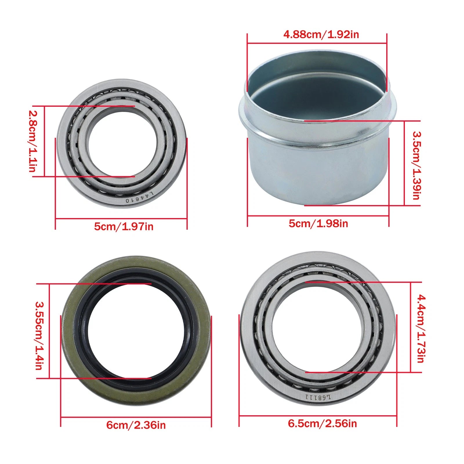 2X Trailer Bearing Kit for 3500Lbs Axles (1-3/8" to 1-1/16")