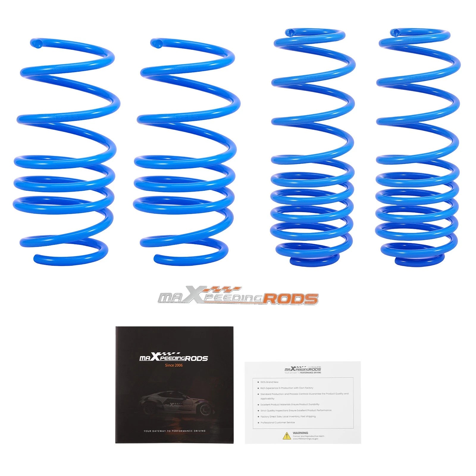 Set of 4 Lowering Springs for Ford Fiesta (2008–2018) - Drop 1.38"
