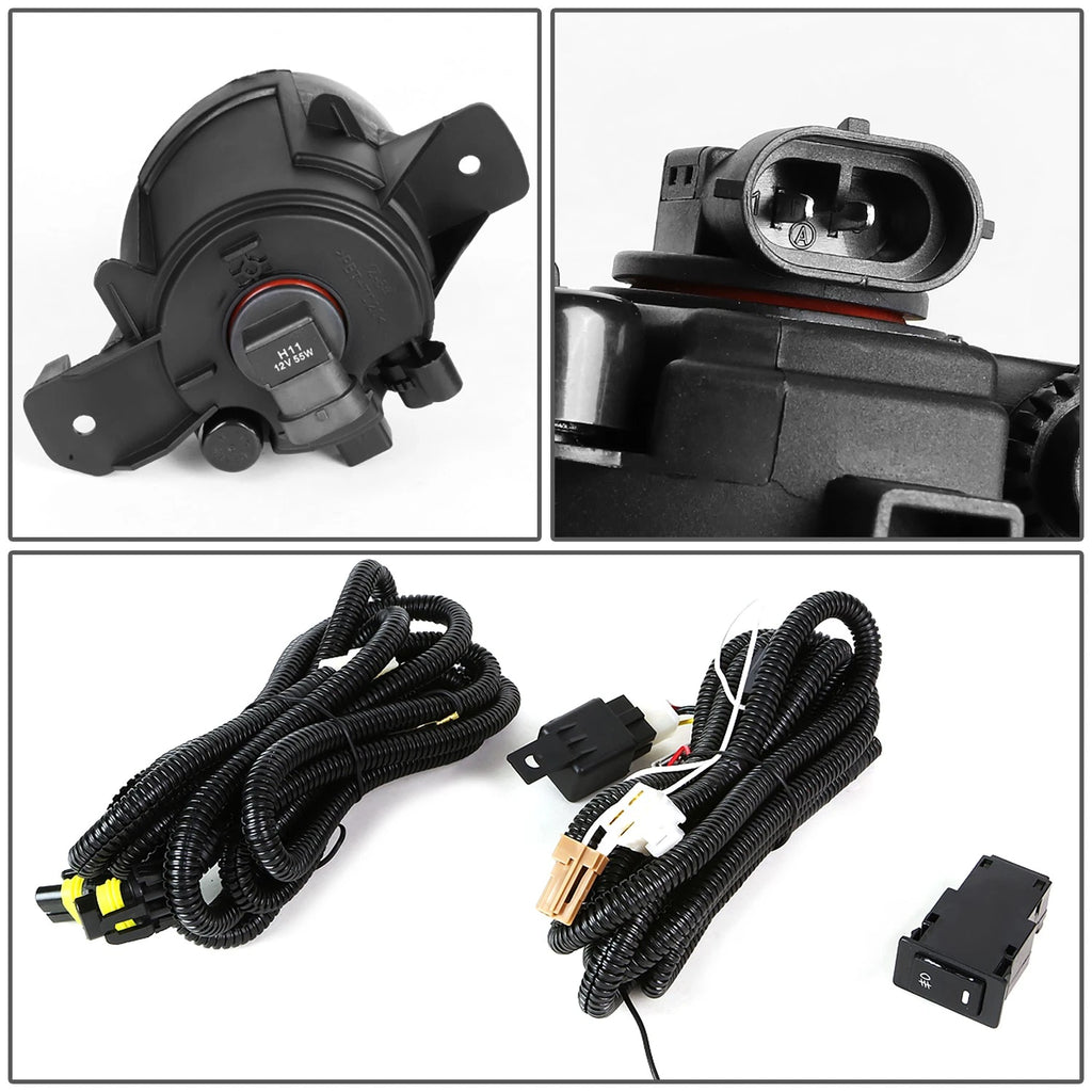Fog Light Lamp + Switch for Nissan Altima Sedan (2007–2009) L32A Smoked Lens
