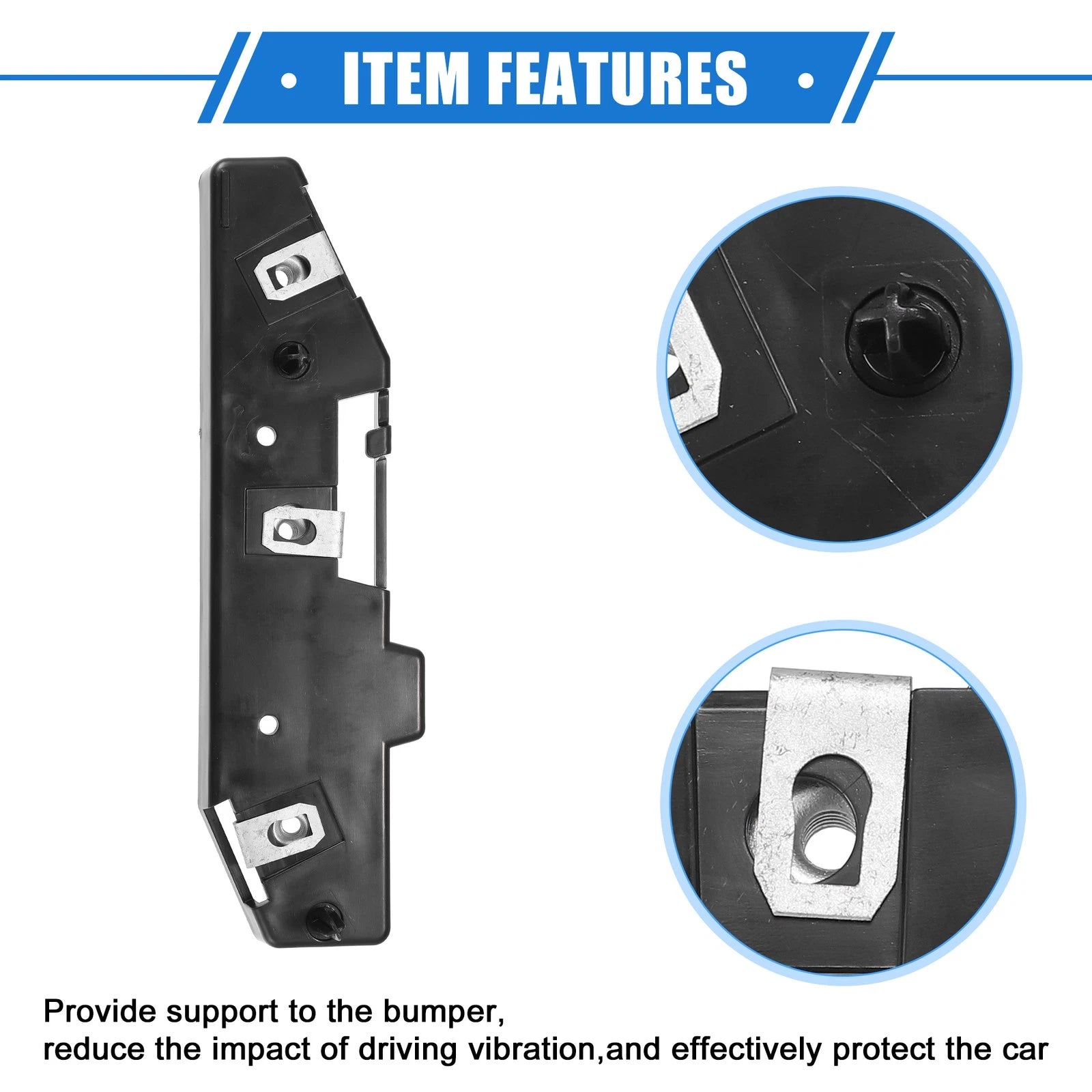 Front Left Bumper Bracket for Ford Edge (2015–2018) - Black
