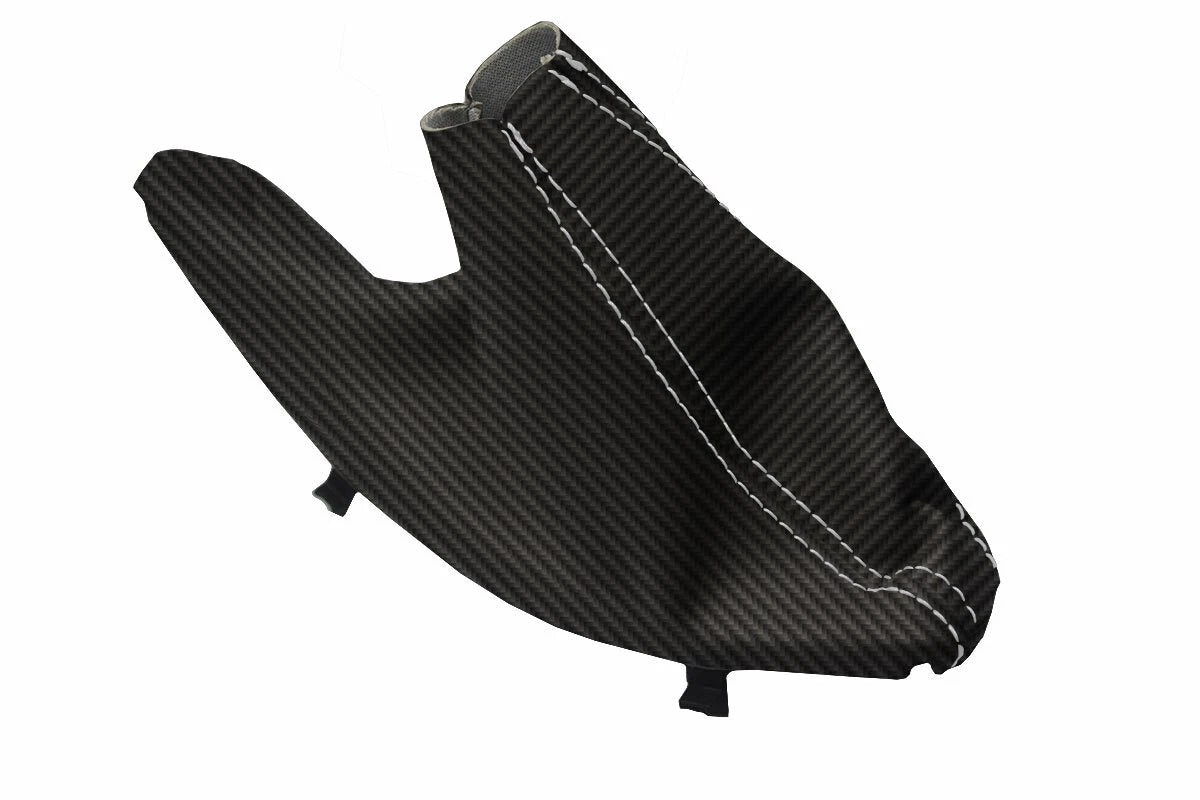 E Brake Boot Cover for BMW F30 F31 F32 F33 F34 F35 (2014–2019) Carbon Fiber White Stitch