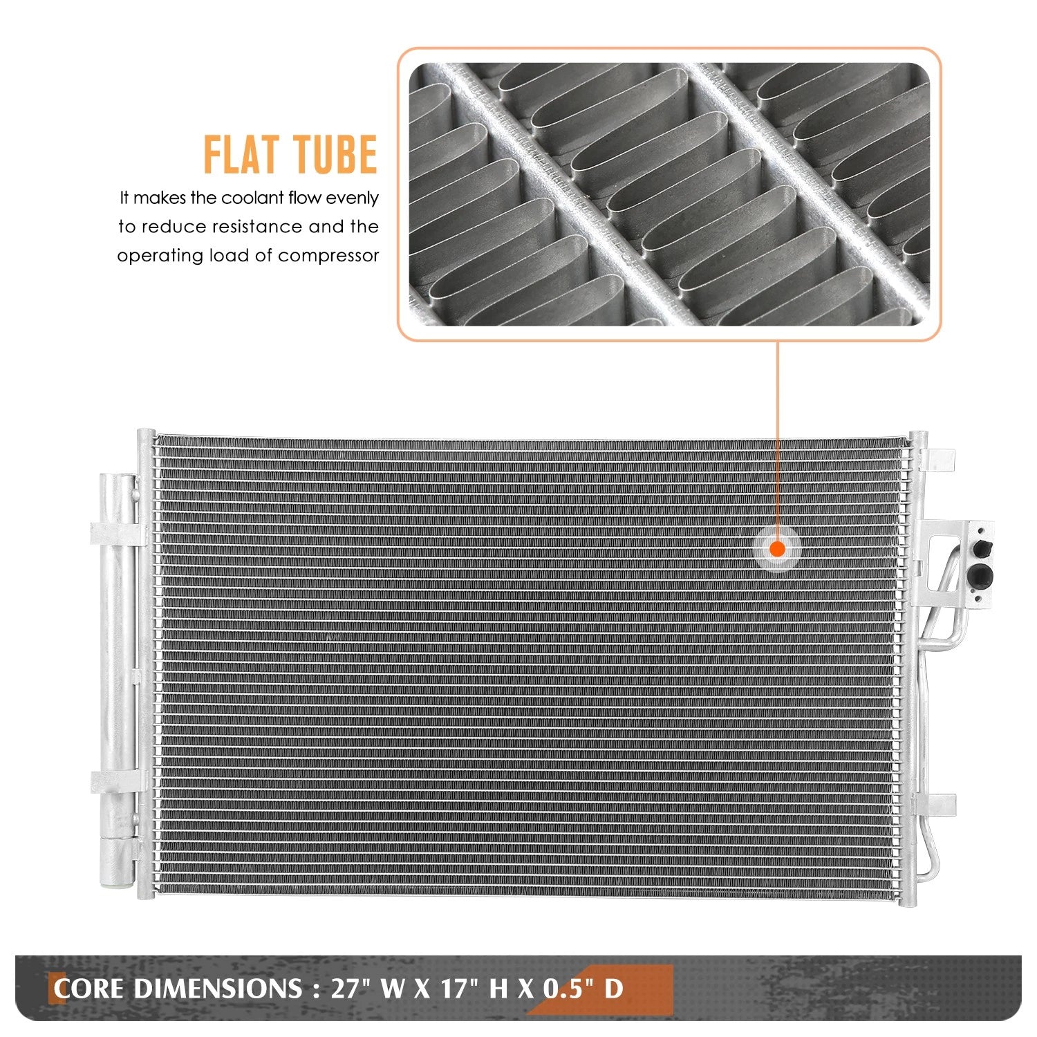 A/C Condenser for Santa Fe Sorento (2010–2015) Aluminum Core Replacement