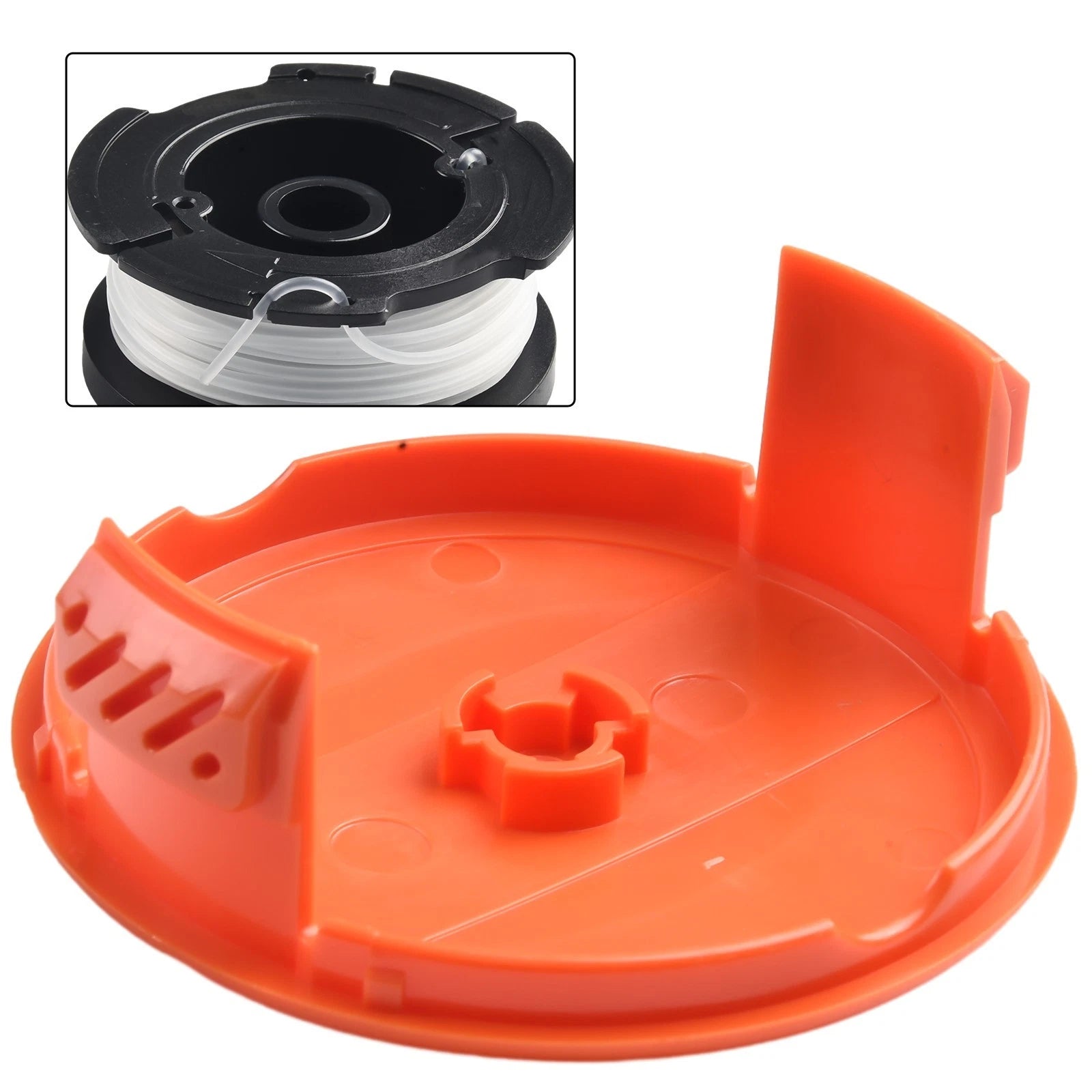 Trimmer Spool 4 Pack with Cap & Spring for Black Decker (Cap Spring)