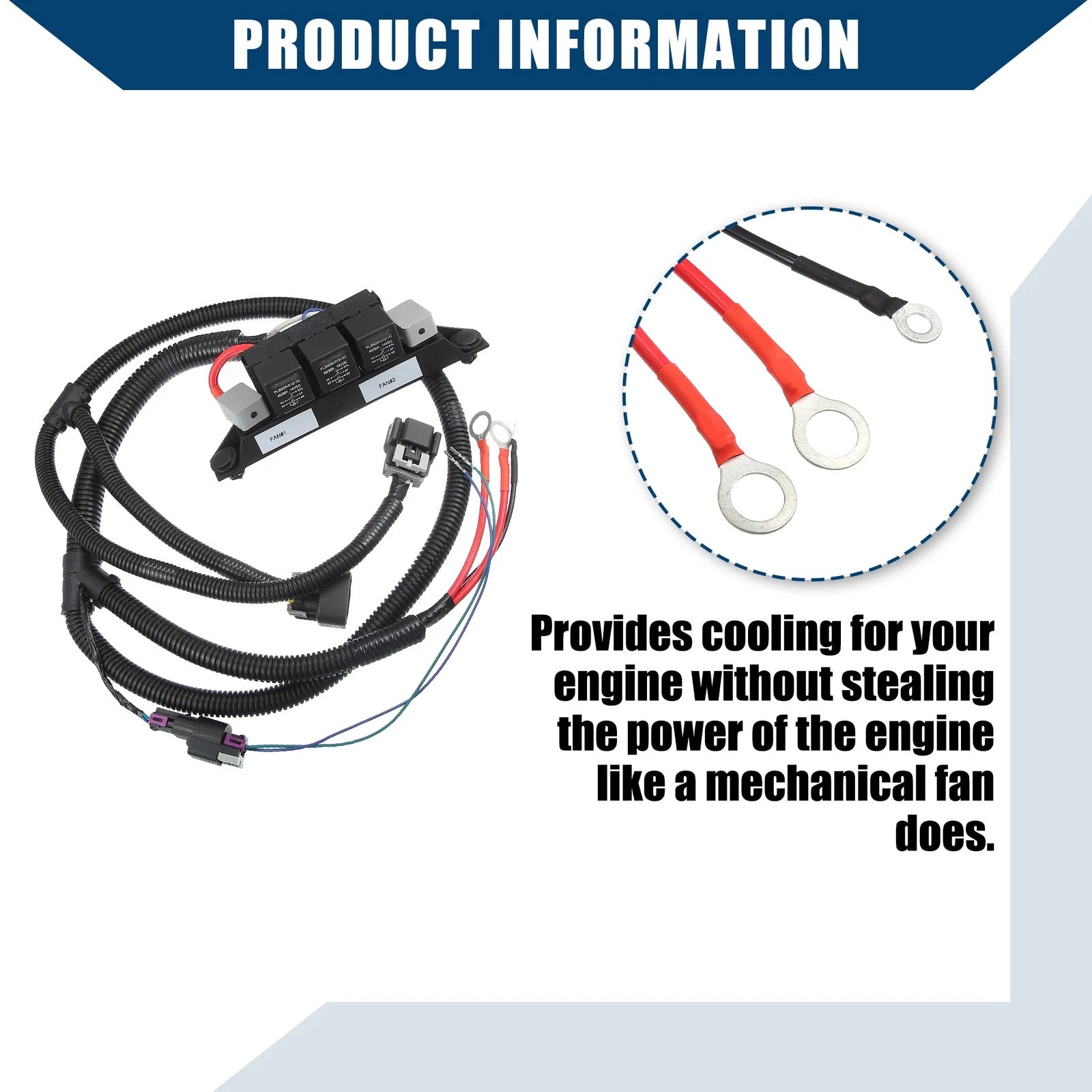 Freestanding Electric Fan Wire Harness for Chevy Silverado Suburban Tahoe (2007–2014)