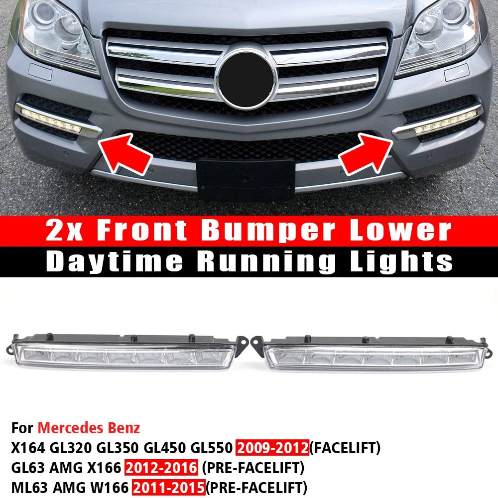 Pair Daytime Running Lamp Fog Light for Mercedes Benz ML63 AMG (2011–2015)