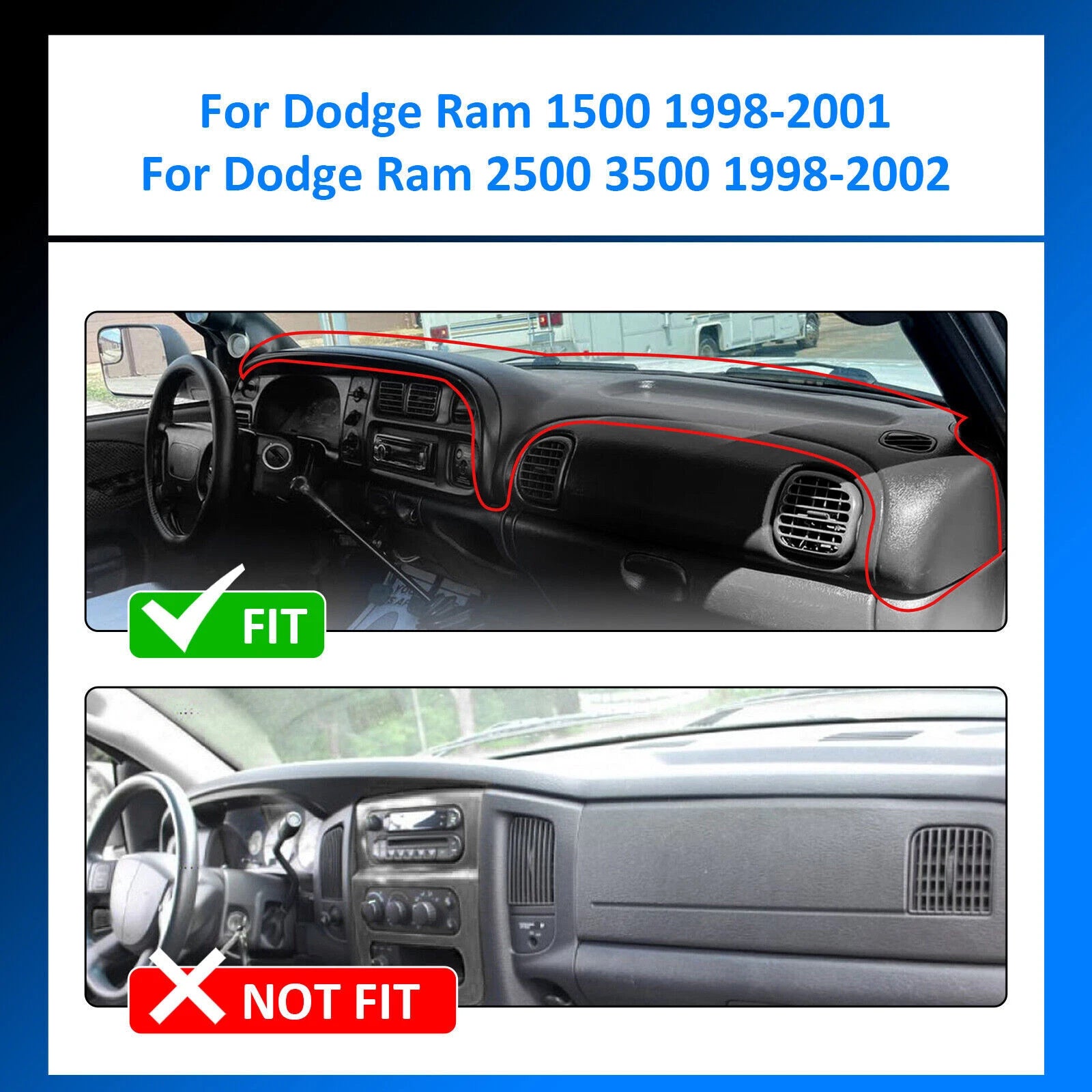 Replacement Dash for Dodge Ram 1500 (1998-2001)