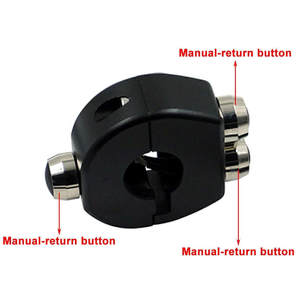 7/8" 22MM Motorcycle Handlebar Black Switch Momentary Button