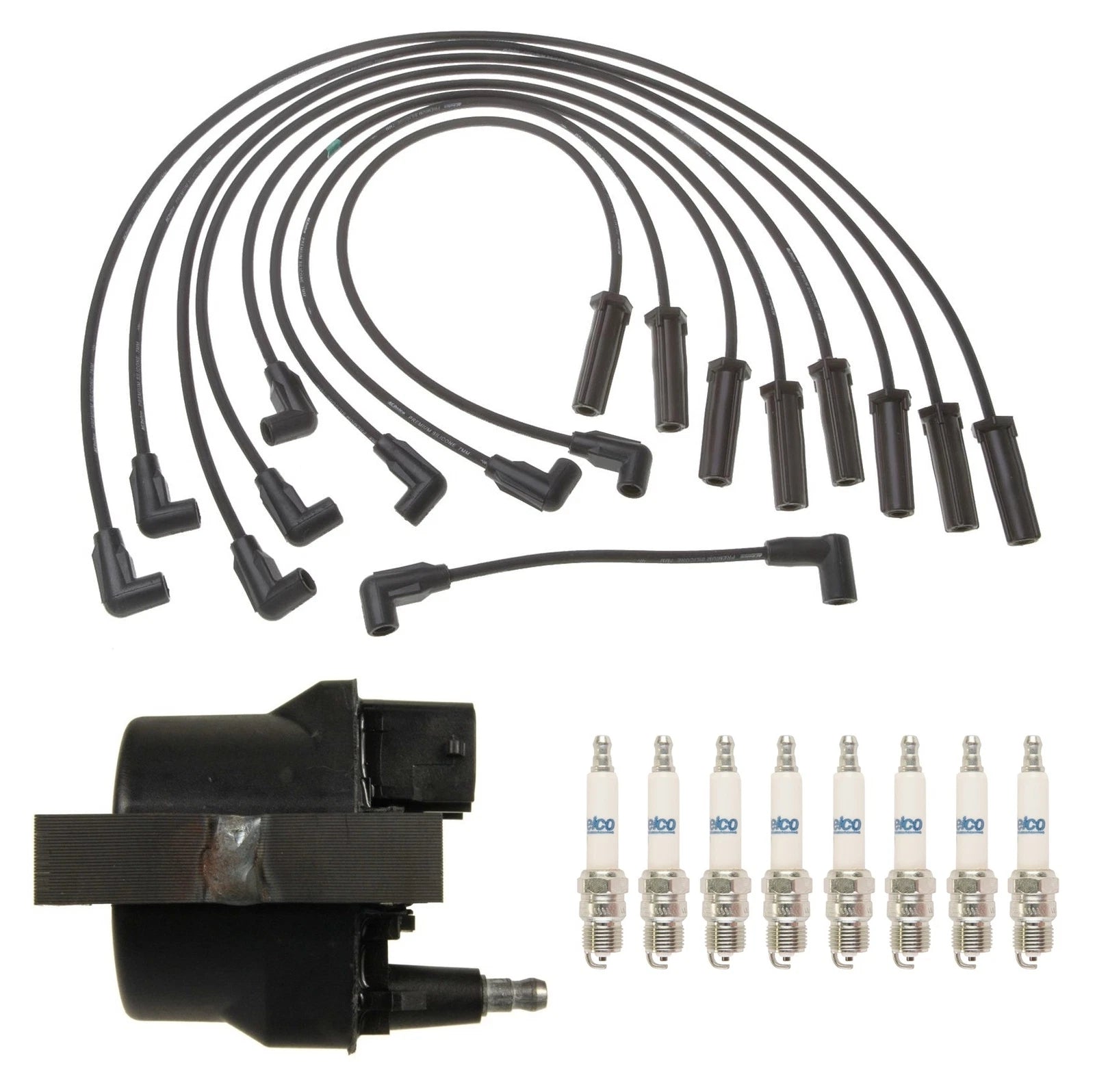 Ignition Wires Coil & 8 Spark Plugs Kit ACDelco for Chevrolet GMC (1996–2000)