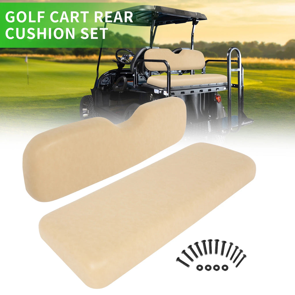 Rear Tan Golf Cart Seat + Back Cushion for Ezgo TXT, RXV, ST, ST Sport, Valor (2008–2023)
