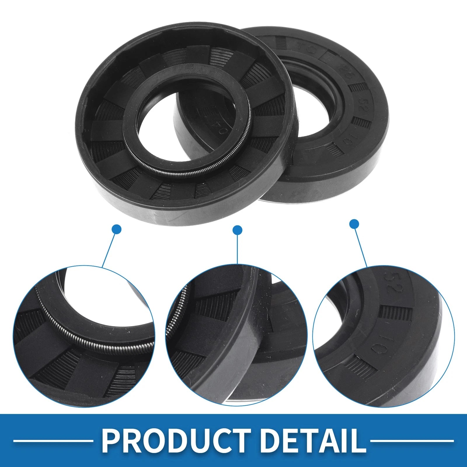Set of 5 Oil Seal Ring 25x52x10mm for Rotary Shaft (Nitrile Rubber)