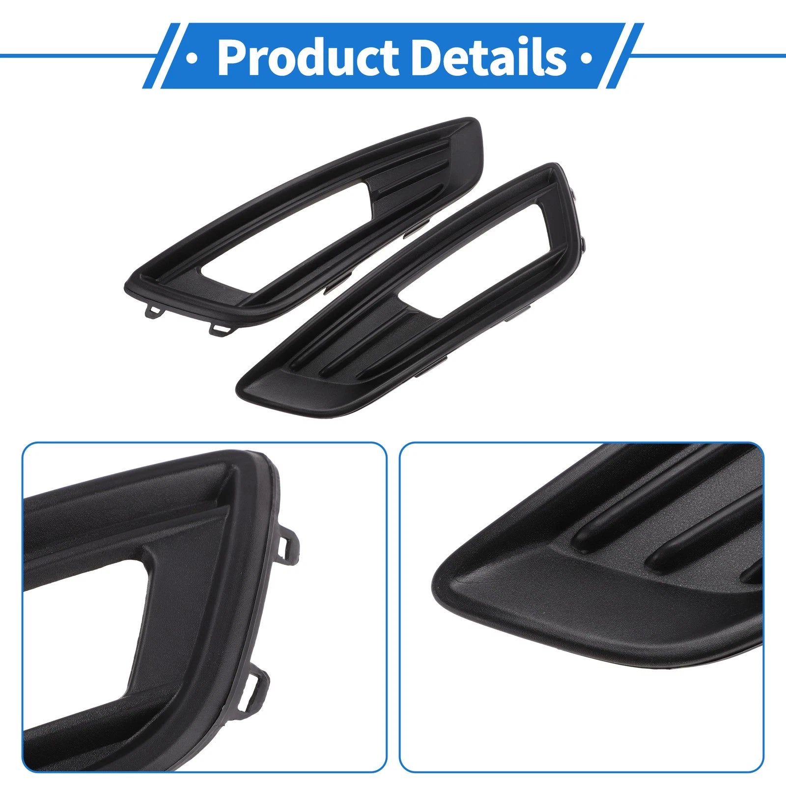 Fog Light Grill No.F1EZ15266L for Ford Focus Sedan (2015–2018) Black ABS 1 Pair