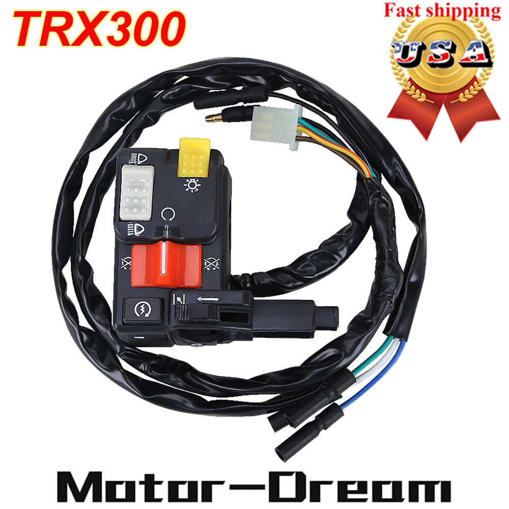 Left Handlebar Kill Headlight Stop Switch for Honda FourTrax 300 (1990–1997)