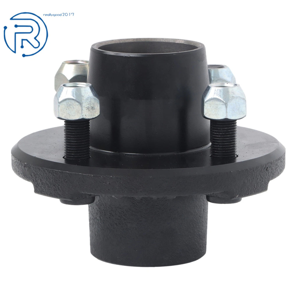 2X Trailer Hub Assembly for 4 on 4" Bolt Circle (Round Spindle & Bearings)