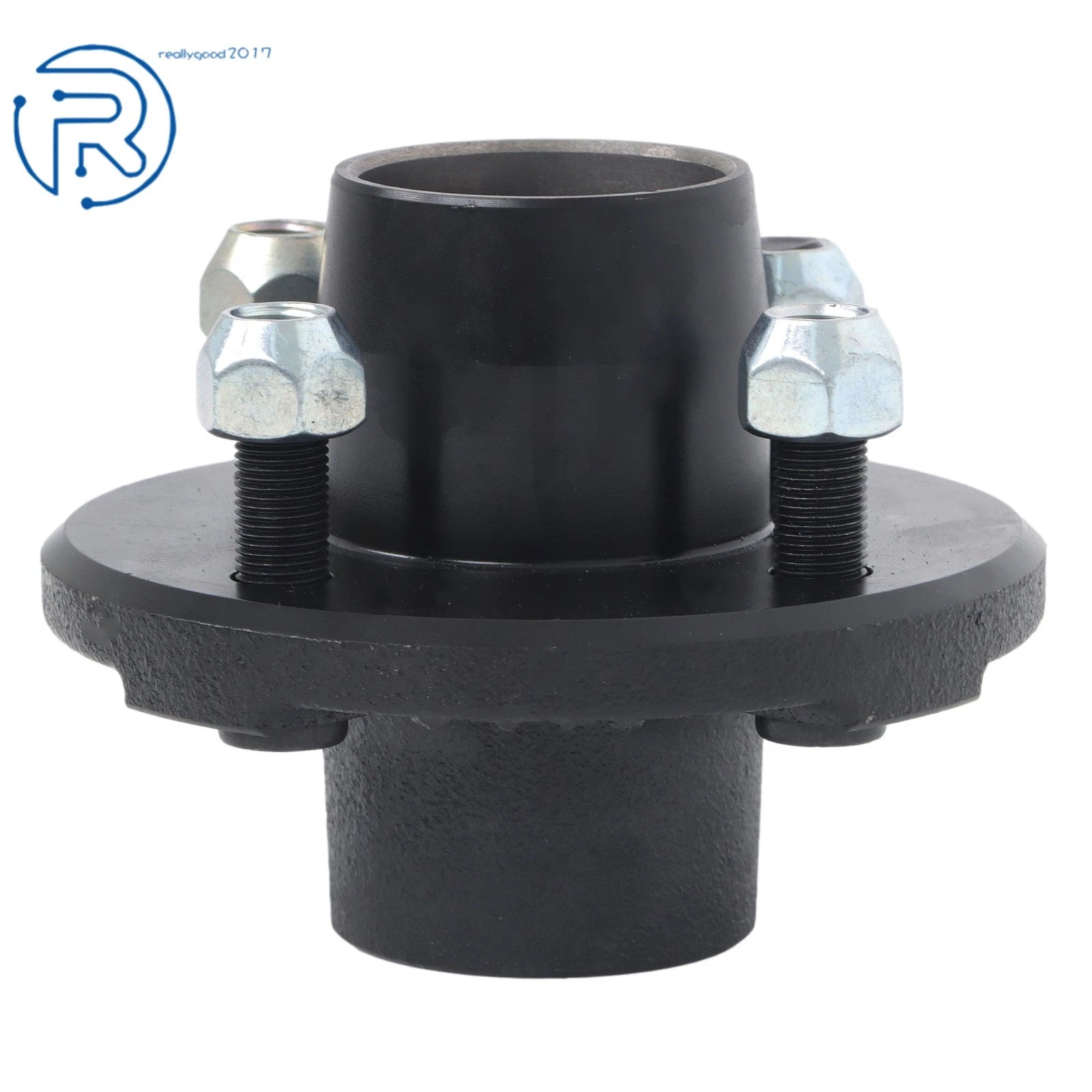 2X Trailer Hub Assembly for 4 on 4" Bolt Circle (Round Spindle & Bearings)