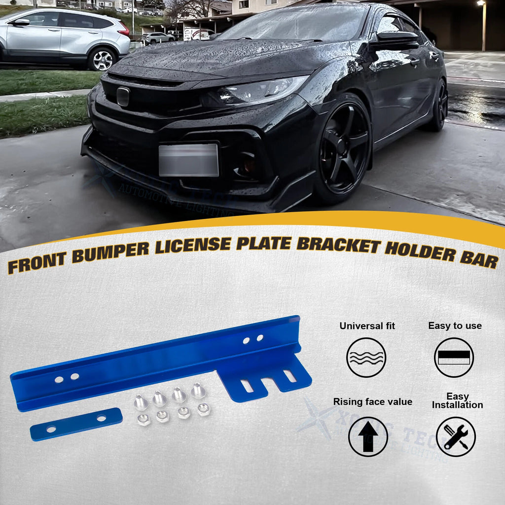 Universal Front Bumper Grille License Plate Relocator Bracket Bar for JDM (2000-2025)
