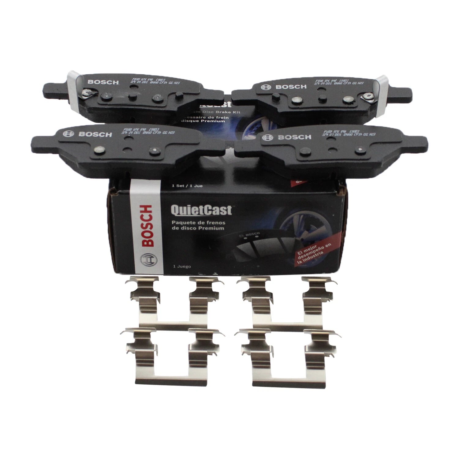 Set of 4 Bosch QuietCast Rear Ceramic Brake Pads for Cobalt HHR Malibu G5 G6 Aura Ion (2005–2010)