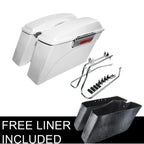 White Hard Saddlebags & Conversion Bracket for Harley Softail Fatboy (1984–2017)