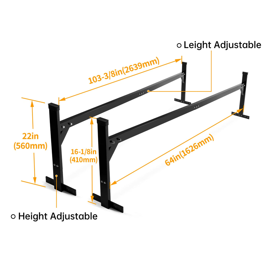 400lbs Roof Ladder Rack for Enclosed Trailer Cargo Vans (5.5'-8.8')