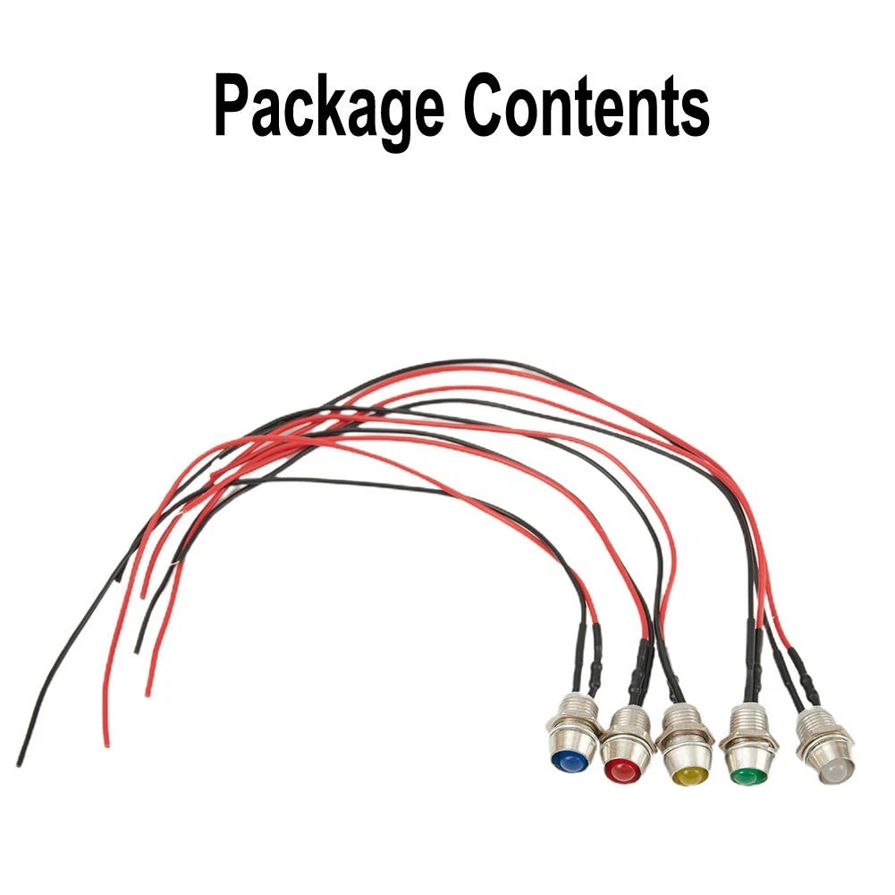 5x12V LED Indicator Light Kit for Auto Car Boat Dashboard Panel