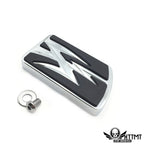 Chrome Lightning Flash Large Brake Pedal Pad for Harley Dyna FLD (2012–2017)
