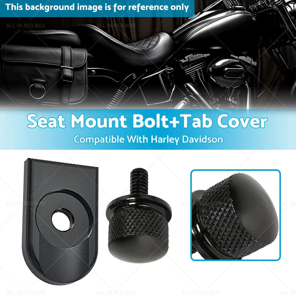 Seat Bolt Tab Screw Mount Knob Cover for Harley Sportster Dyna Touring