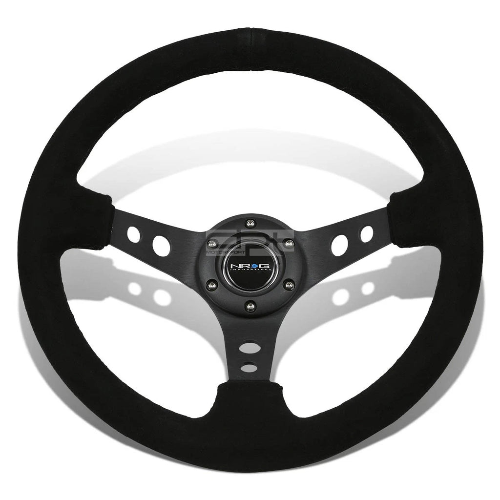 NRG 35cm 3" Deep Dish Suede Steering Wheel for Universal Fit
