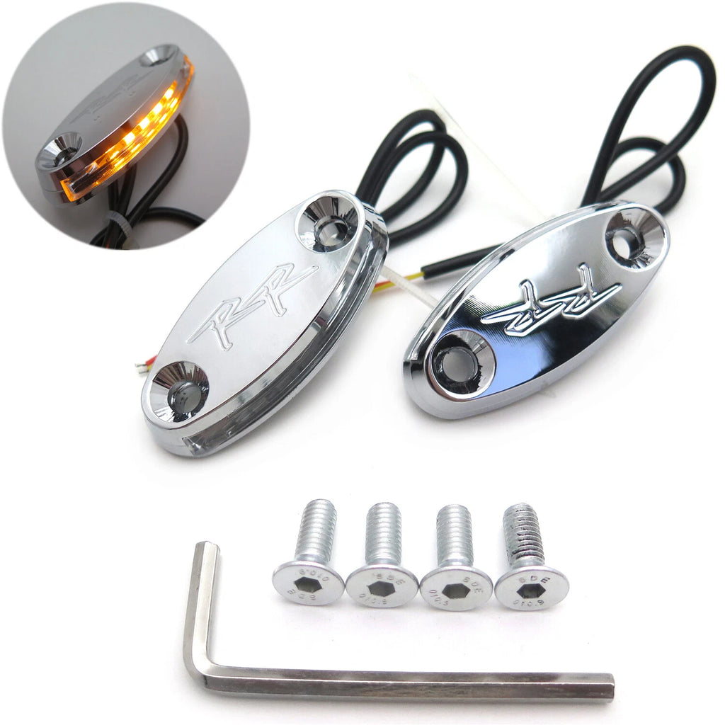Chrome Mirror Block Off Base Plate LED for Honda CBR1000RR (2004–2007) & CBR (2000–2001)