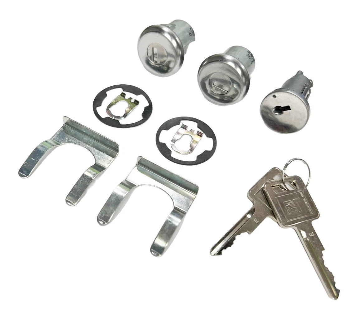 Door and Ignition Lock Key Cylinder Set Replacement for Chevy Impala (1966–1967)