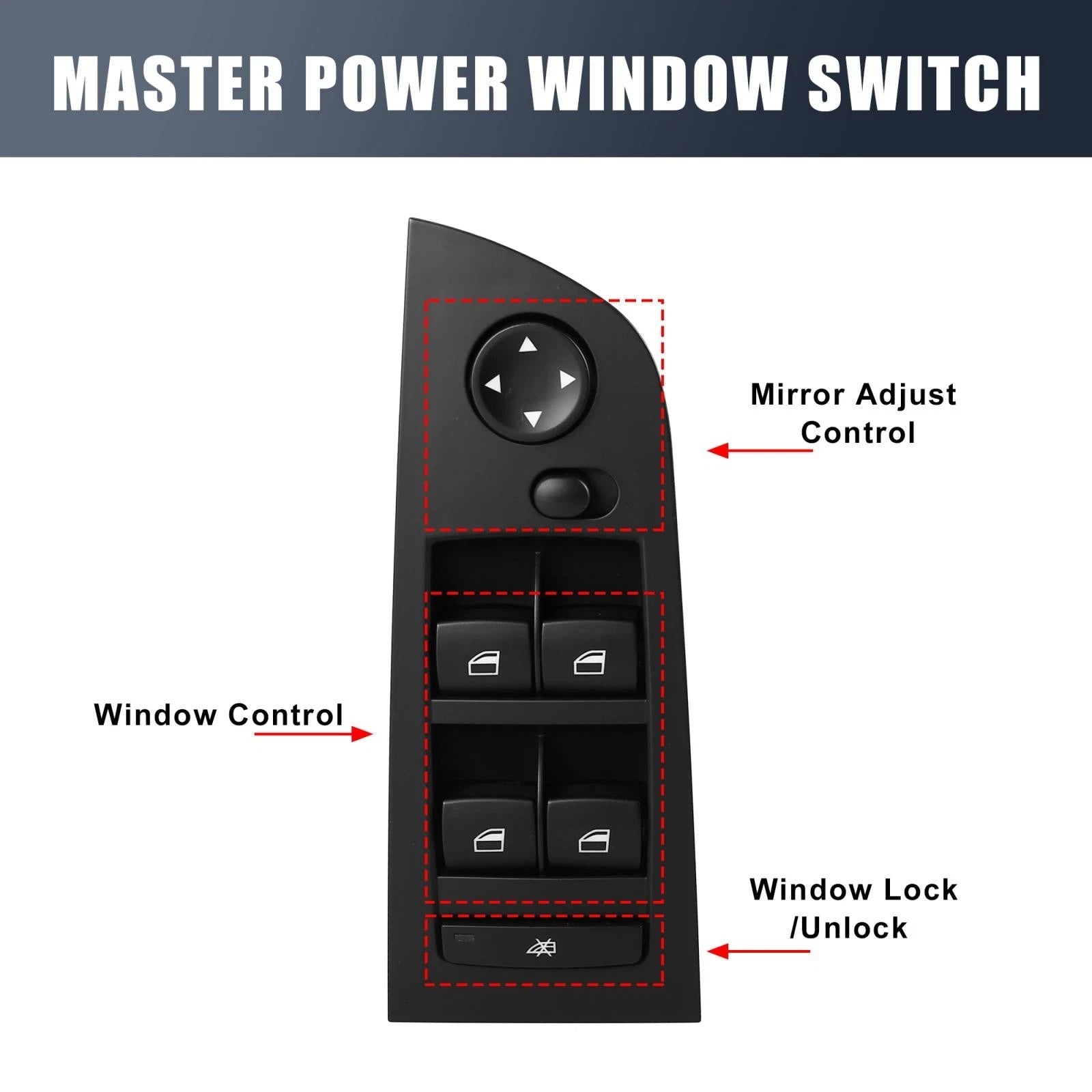 Master Power Window Switch 61319217329 for BMW 325i 2005–2011, 335i 2007–2012