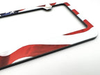 License Plate Frame Plastic with USA Flag Design for Universal Fit (All Years)