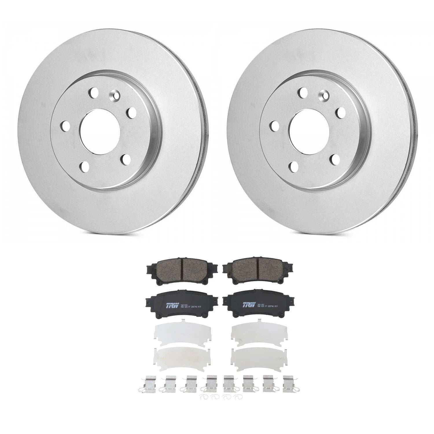 Set of 2 Bosch QuietCast Rear Rotors & TRW Pro Ceramic Pads for RX350 Sienna (2007–2022)